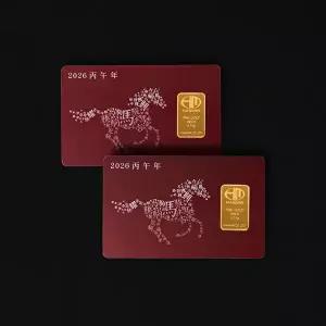 [한민금거래소][한민금거래소] 병오년 버건디 말 카드형 골드바 24K 순금 3.75g