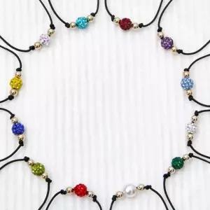 14K GOLD 금 볼 탄생석 미러볼 끈 팔찌 14K팔찌 Z-4F9C1