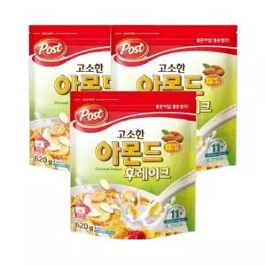 동서식품 포스트 고소한 아몬드 후레이크 620g 3개