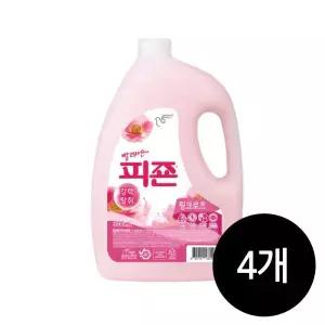 피죤 강력탈취 섬유유연제 핑크로즈 본품 3.1L x 4개