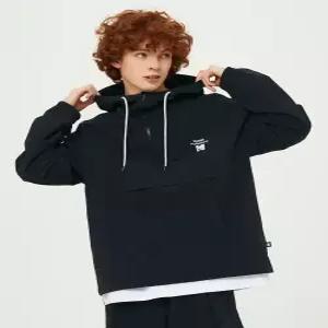 에센셜 빅로고 후드 피스테 BLACK