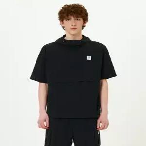브리즈 후드 반팔 아노락 BLACK