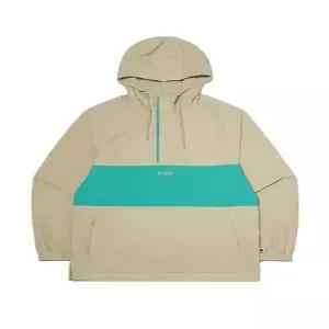 컬러블럭 로고 후드 아노락 자켓 BEIGE