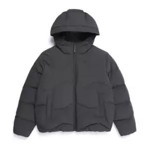 N254WDW970 여성 물결 퀼팅 덕다운 점퍼 GREY