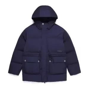 N254UDW090 중힙기장 후디 구스다운 점퍼 NAVY