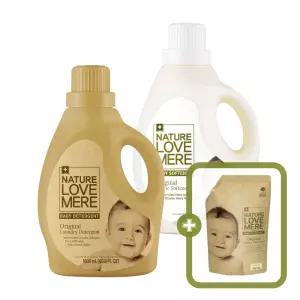 네이쳐러브메레 아기세탁세제 용기형+ 아기섬유유연제 용기형 1800ml 총 2개+[GIFT] 아기 세제 리필 오리지널향 500ml 1팩