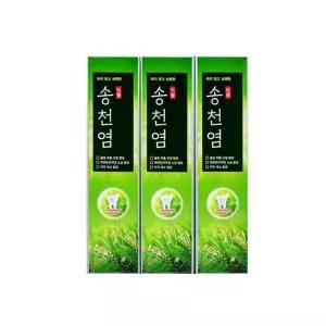 송천염치약 3개입 120g 칫솔 치약 잇몸과학 담은 대나무숯 트리플