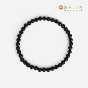천연 오닉스 4mm 원석팔찌 슬림 블랙 비즈 여성 데일리팔찌