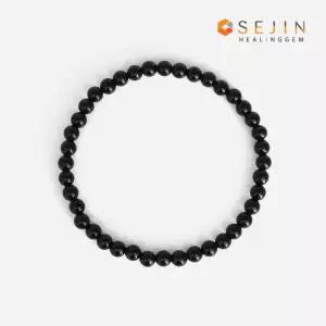 천연 오닉스 4mm 원석팔찌 슬림 블랙 비즈 여성 데일리팔찌