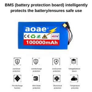 48V 100ah 13s8p 리튬 이온 배터리 팩 100000mAh 2000W 전기 내장 50A BMS + 충전기18650% 원래
