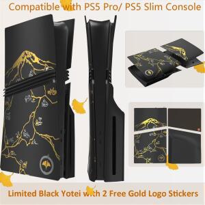 [호환품]PS5 프로/PS5 슬림 디스크 콘솔용 4PCS 한정판 페이스 플레이트 커버 고스트 블랙 요테이 쉘 액세