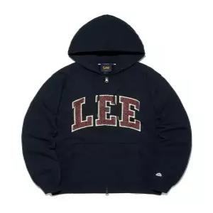[매장정품] 리 컬리지 로고 후드 집업 네이비 LE2603HZ02NA
