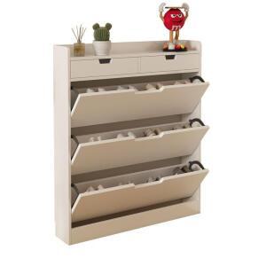 모던 미니 소형멀리스트 우드 플립플랍 현관 신발장 대용량 초슬림 신발랙 거실 발코니 가정용