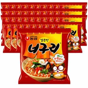 농심 얼큰한 너구리 봉지라면 120g x 40개