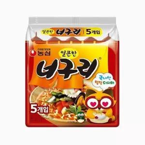 [셀러허브]농심 얼큰한 너구리(멀티팩120g 5개입)8봉지 총40봉 1박스 (S51110970)