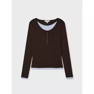 [후아유](하남점)Layered Henryneck Long Sleeve T-shirt(F) WHLAG4T24F