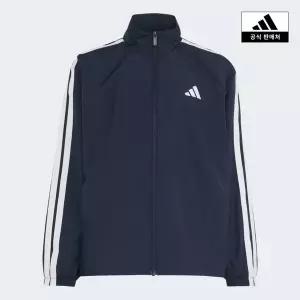 [아디다스키즈](대전신세계)[adidas kids](A130~A160) 에센셜 3-스트라이프 루즈 핏 풀 지퍼 재킷(KU6471)