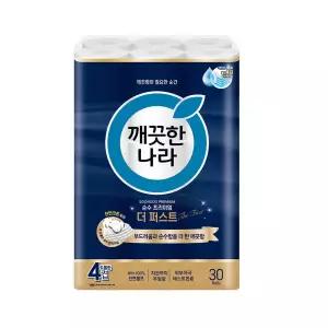 깨끗한나라 4겹 순수 프리미엄 더퍼스트 25m 30롤 무료배송 화장지