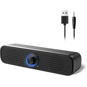 1MII 3.5MM 컴퓨터 스피커 데스크톱 노트북 태블릿용 볼륨 조절 기능 포함 | USB 전원 PC 유선 소형 외부 WINDOWS MAC LINUX PC용 오디오 플러그가 있는 스테레오 사운드 모니터