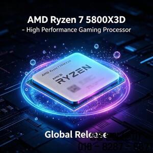 AMD 라이젠 7 5800X3D 8코어/16스레드 5GHz 96MB 캐시 105W DDR4 게이밍 CPU (리본팩 없음)