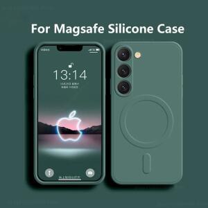 s25 케이스 Magsafe 마그네틱 무선 충전 액체 실리콘 커버 삼성 호환 갤럭시 호환 S25 S26 S24 S23 울트라