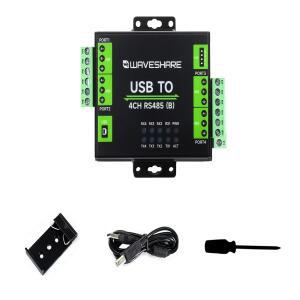 Waveshare USB-4채널 RS485 절연 컨버터 CH344L PLC Modbus 센서용 다중 보호 서지(Windows/Linux/Mac)