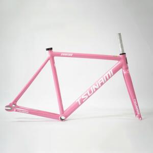 프레임 TSUNAMI SNM100 알루미늄 고정 기어 및 포크 트랙 픽시 자전거 세트 단일 속도 부품 700C 49cm 52cm 55cm 58cm