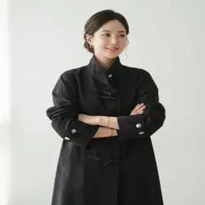 제너럴아이디어 토글 싱글 트렌치 코트 BLACK / GF7LCT501