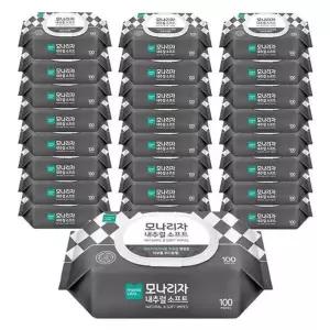 모나리자 물티슈 내추럴 소프트 100매 24입 1박스 캡형