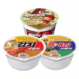 [농심]컵라면 6입X3개 총18개(짜파게티범벅/김치사발면/육개장사발면 선택)