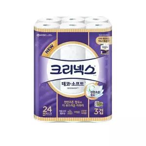 크리넥스 3겹 데코소프트 35MX24롤 1팩 화장지 휴지