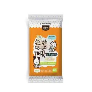 친절한탄씨 강아지 고양이 에티켓 손발 엉덩이 깨끗 도톰한 티슈 40매 강아지치약 애견구강용품