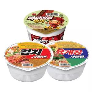 농심컵라면 6입X3개 총18개(짜파게티범벅/김치사발면/육개장사발면 선택)