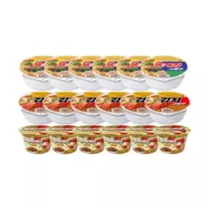 농심 육개장사발면, 86g, 6개 + 김치사발면, 86g, 6개 + 짜파게티범벅, 70g, 6개