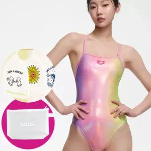 아레나 여성 수영복 포지타노 글로우 원피스 테크백 A6BL1LO17 RED 가방 수모행거
