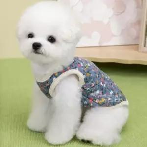 강아지 꽃무늬 조끼 겨울옷 후리스 김장 PE 고양이 반려동물