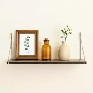 벽선반 공간데코 벽선반(50x19.5cm)(월넛) 무타공 우드선반 인테리어선반