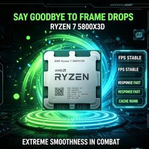 105W TDP 게이밍 데스크탑 칩 R7 5800X3D AMD 라이젠 시리즈 7nm 공정 3.4GHz 8코어 16스레드 96MB 캐시 DD