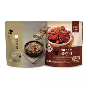 궁 왕 갈비탕1kg x 2개+당면 / 매콤한쪽갈비800g x 2개+떡 {QHJ}
