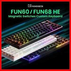 아코 몬스긱 FUN68 PRO&MAX HE 마그네틱 키보드 60% 65% 게이밍 래피드 트리거 8K 커스텀 게이머 e스포츠