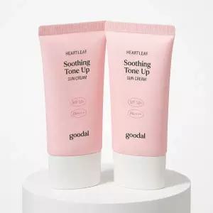 [핑크톤업] 구달 맑은 어성초 진정 수분 톤업 선크림 50ml 더블 기획