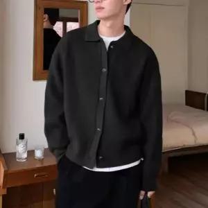 [하프클럽/]남성 겨울 스웨터 라운드 베이직 하찌 니트 카라 가디건