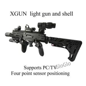 XGUN USB 라이트 건 슈팅 게임 컨트롤러 및 쉘 PC/TV 무선 블루투스