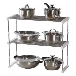 너비 높이조절 세탁실 팬트리 주방정리선반 2단씽크인 냄비 싱크대내부 하부 대하부 씽크인 부엌 대밑