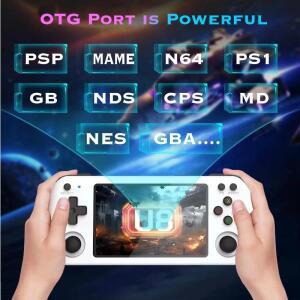 리눅스 시스템 휴대용 레트로 게임기 U8 R35s Pro 4인치 IPS 디스플레이 탑재 휴가용 포켓 비디오 플레이어