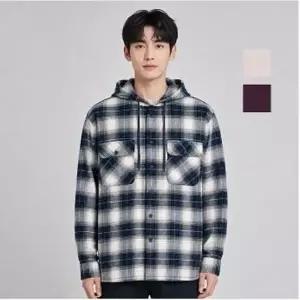 [뱅뱅]공용 플랩포켓 후드 체크 셔츠(NSM637)_KG