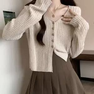 간절기 데일리 여성 브이넥 심플 가디건 브이넥 가디건 간절기
