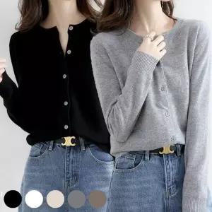 여성 데일리 외출 패션 라운드넥 무지 심플 가디건 브이넥 루즈핏 봄자켓 꽈베기 가디건 가을원피스 여성