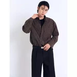 [에잇세컨즈] 데일리 플란넬 체크 셔츠  브라운 (456964MMED)