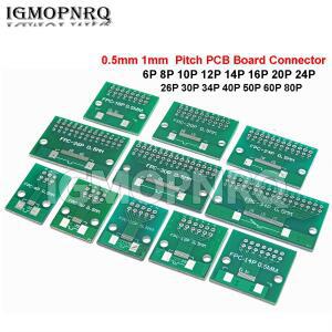 5PCS 0.5mm 1mm 피치 FPC FFC PCB 보드 6 8 10 12 20 40 50핀 DIP 2.54mm 커넥터 양면 어댑터 소켓 플레이